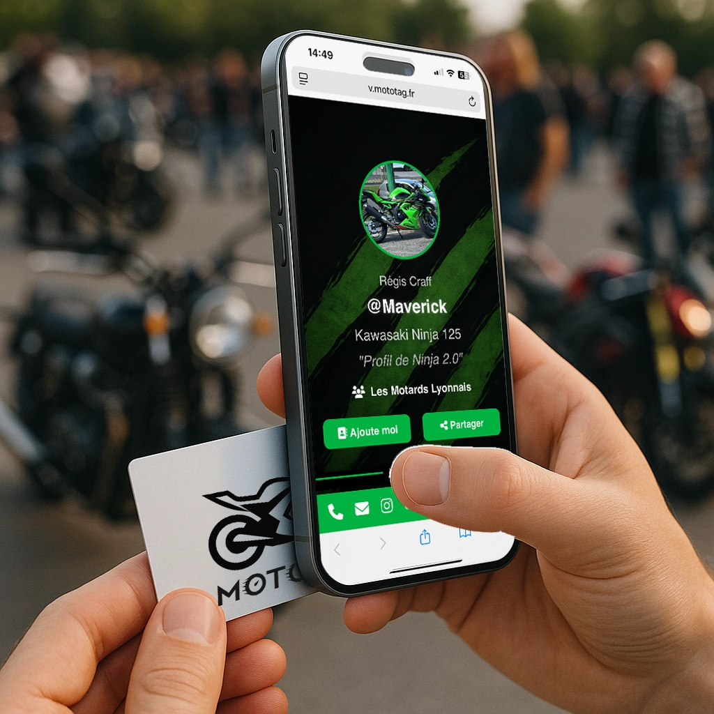 Carte NFC MotoTag - Vue 2